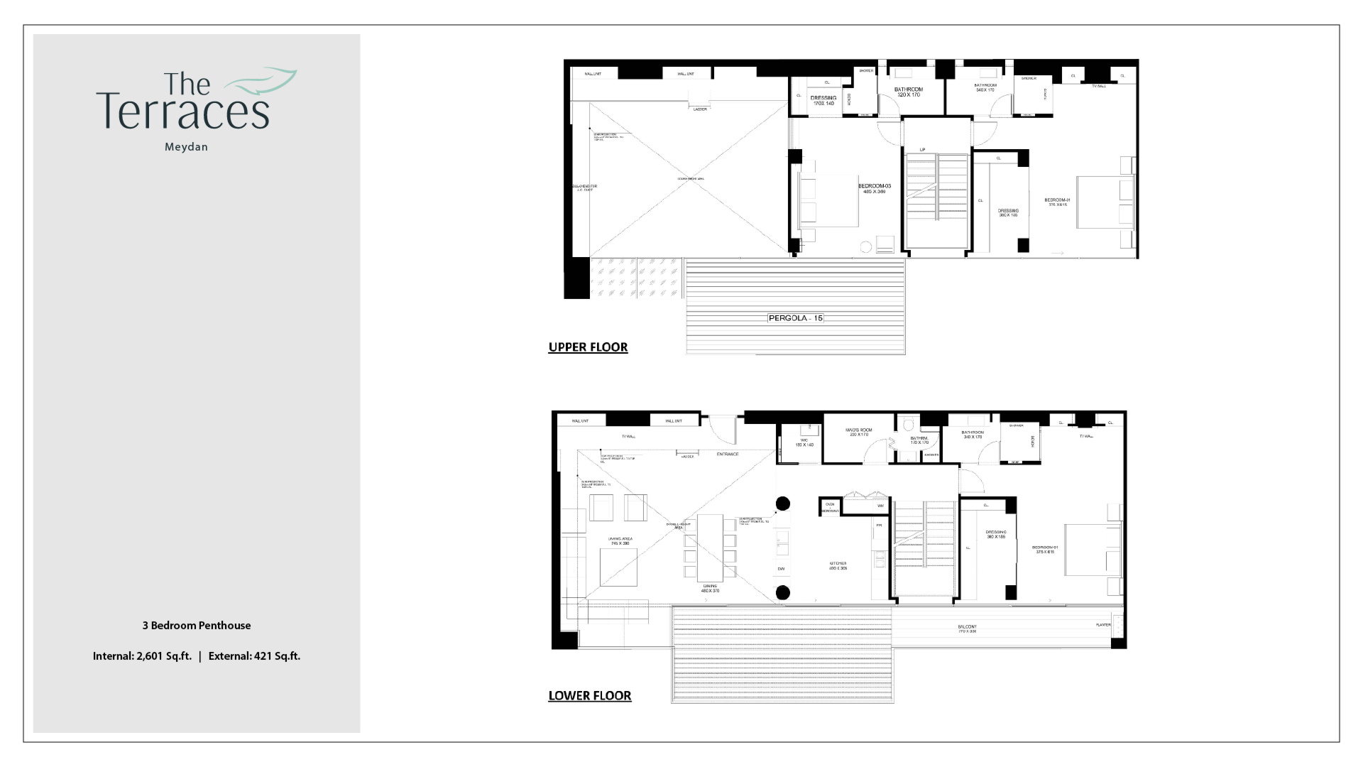 The Terraces 3 Bedroom Penthouse Floor Plan