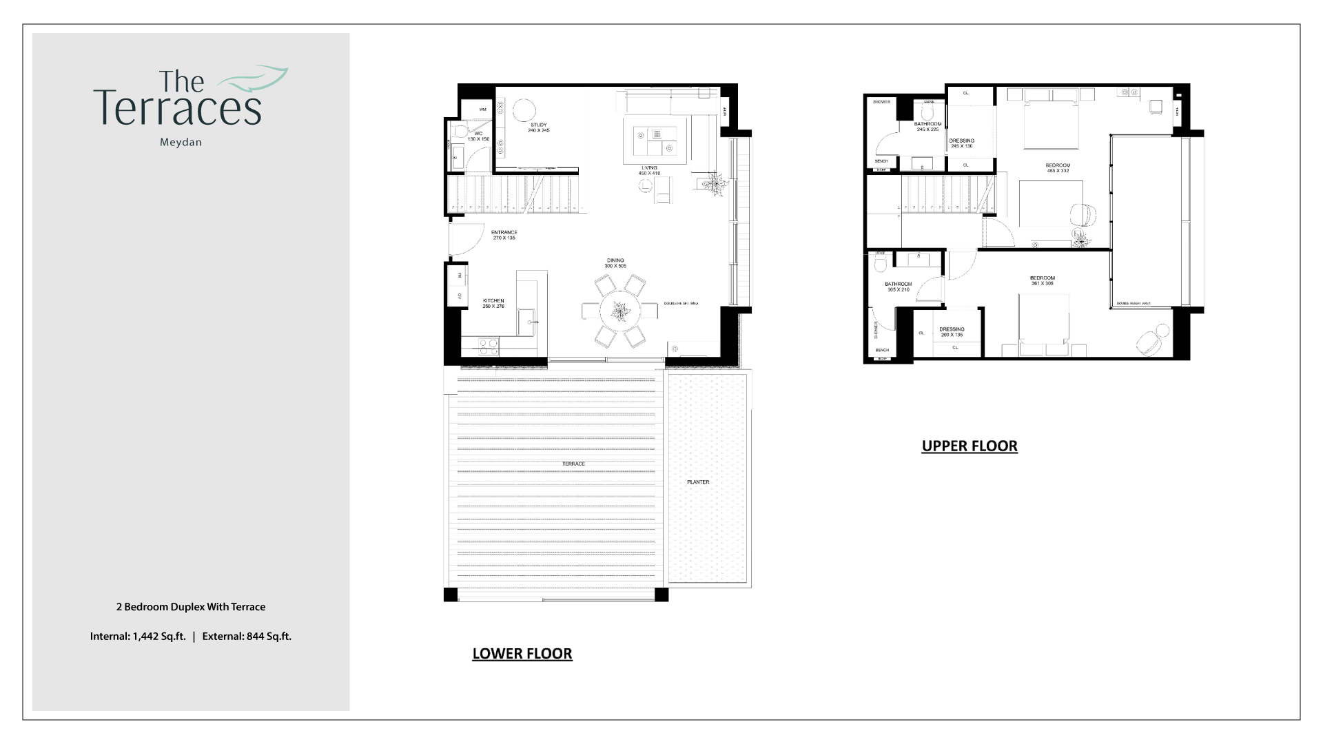 The Terraces 2 Bedroom Duplex With Terrace Floor Plan